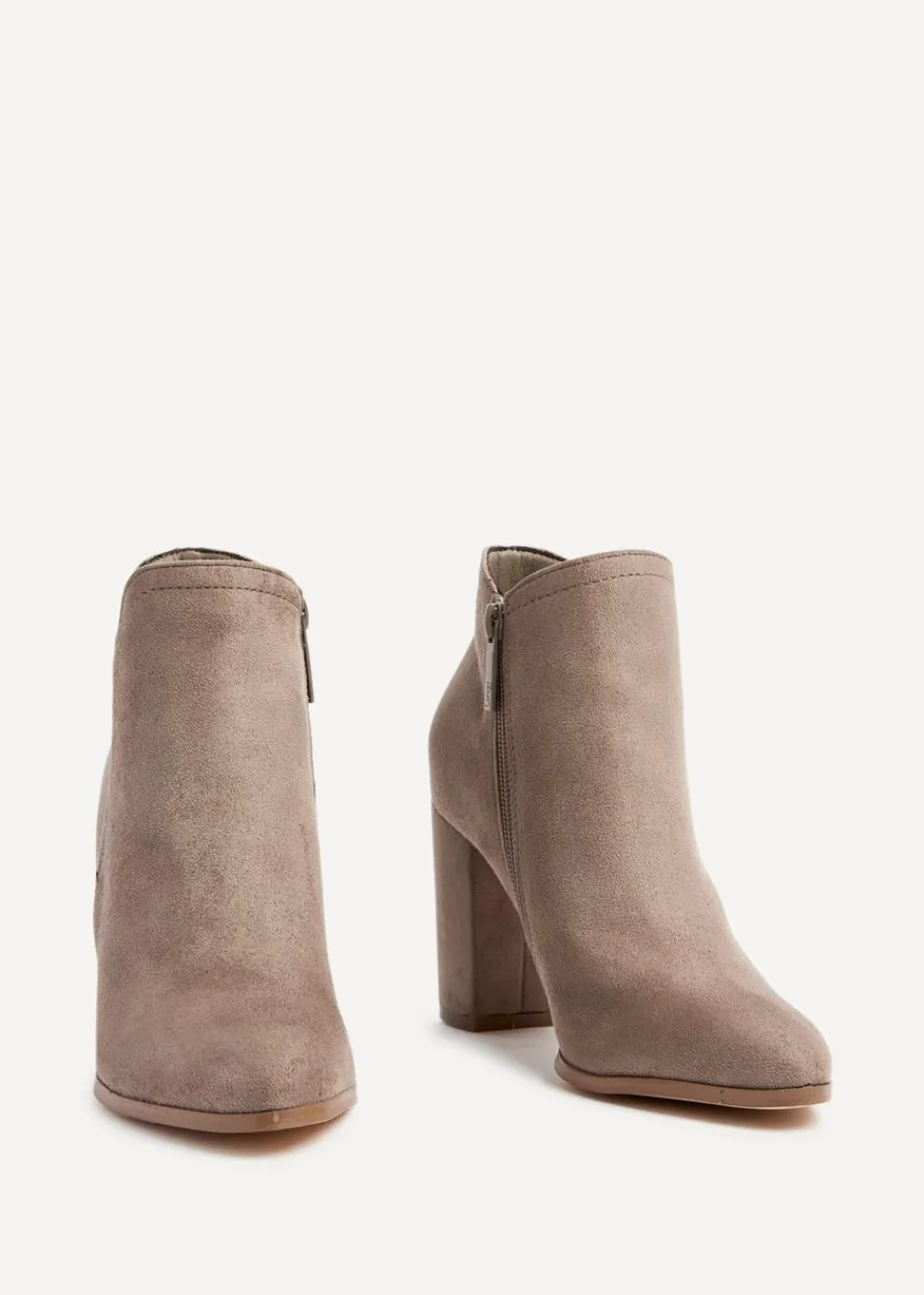 Footwear>Linzi Freda Mocha Faux Suede Block Heeled Ankle Boot