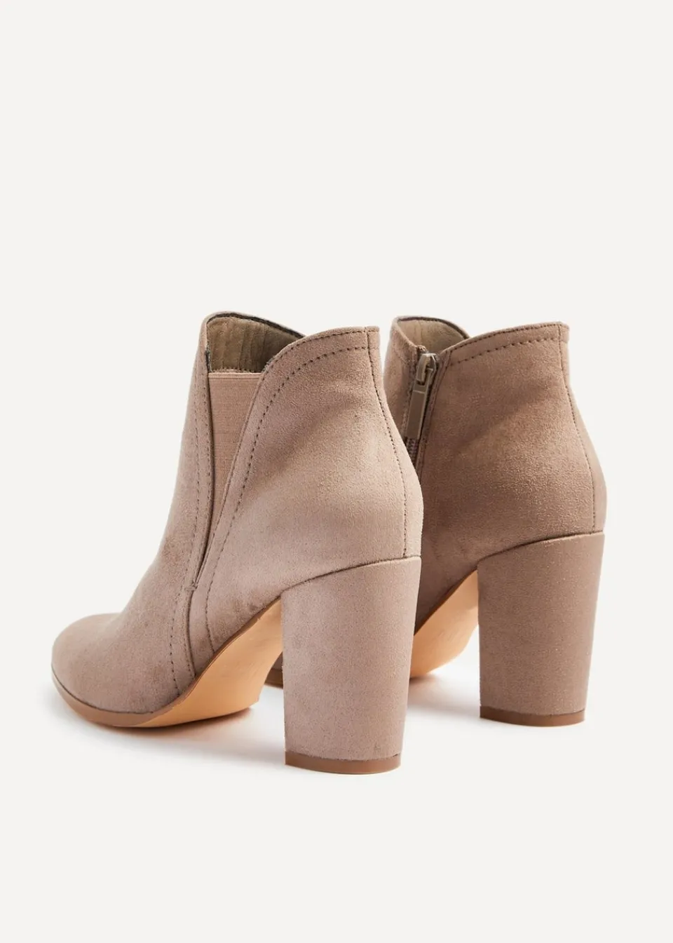 Footwear>Linzi Freda Mocha Faux Suede Block Heeled Ankle Boot