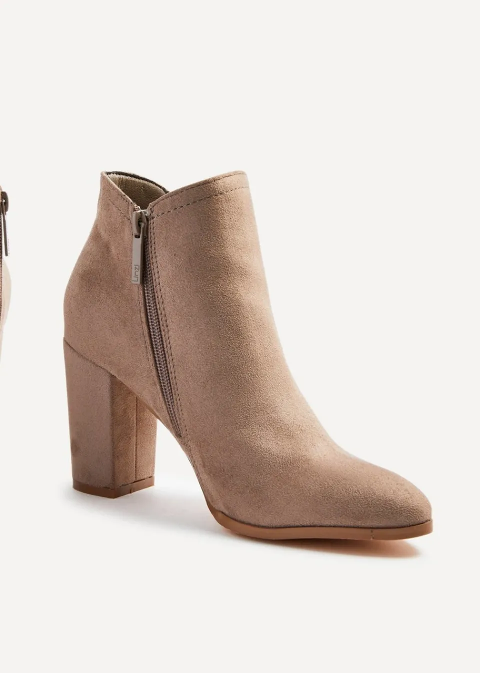 Footwear>Linzi Freda Mocha Faux Suede Block Heeled Ankle Boot