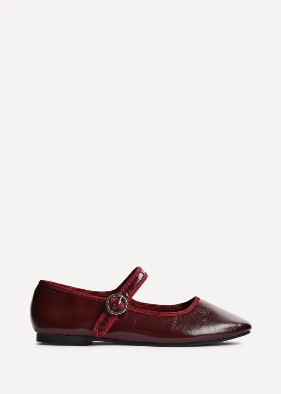 Footwear>Linzi Graceful Burgundy Faux Leather Ballet Pumps