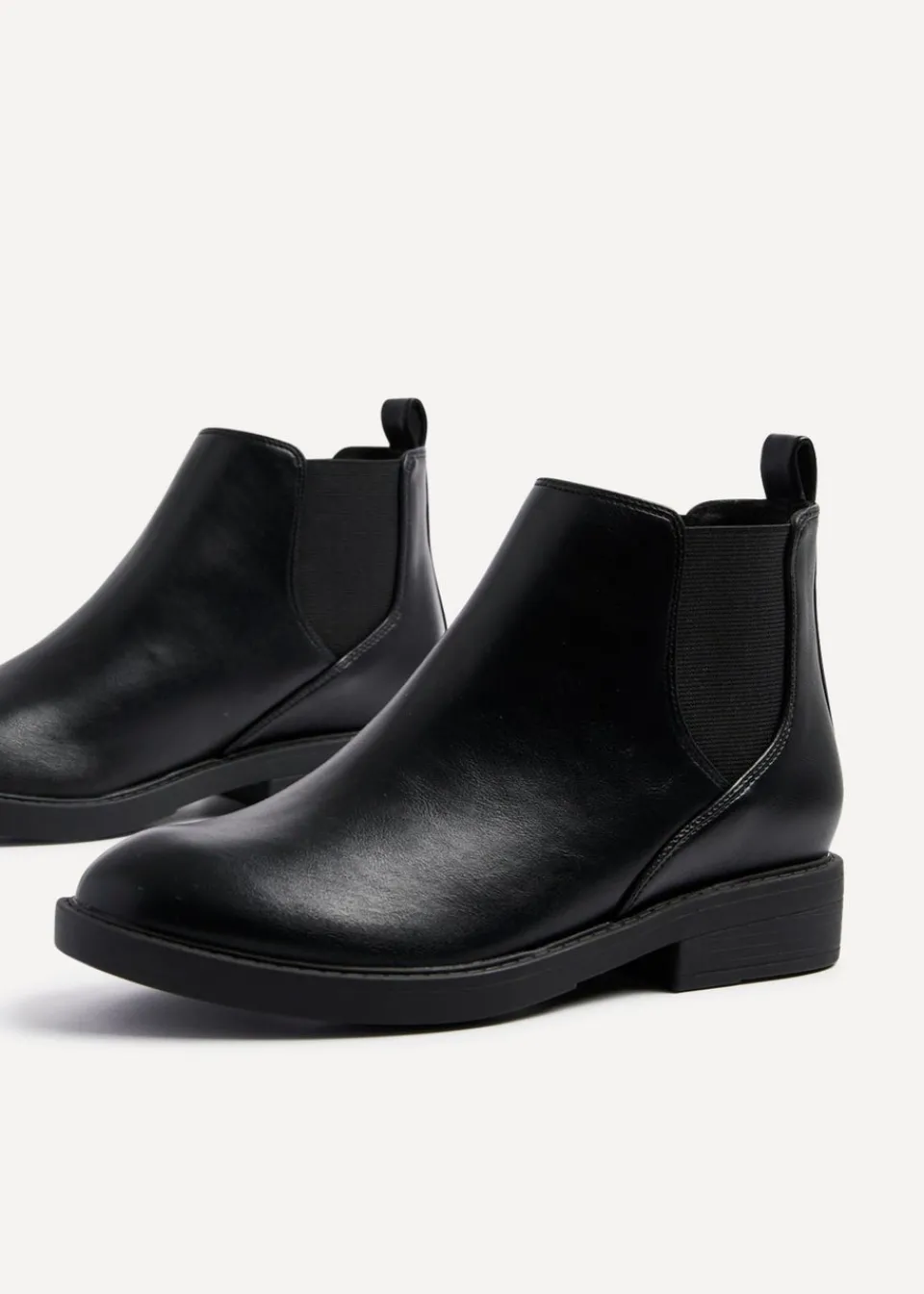 Footwear>Linzi Karina Black Faux Leather Classic Chelsea Boot