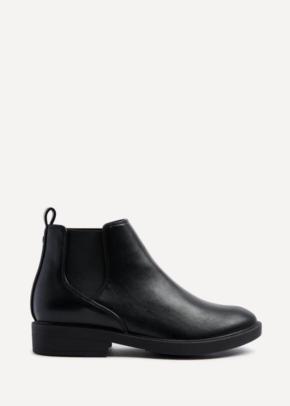 Footwear>Linzi Karina Black Faux Leather Classic Chelsea Boot