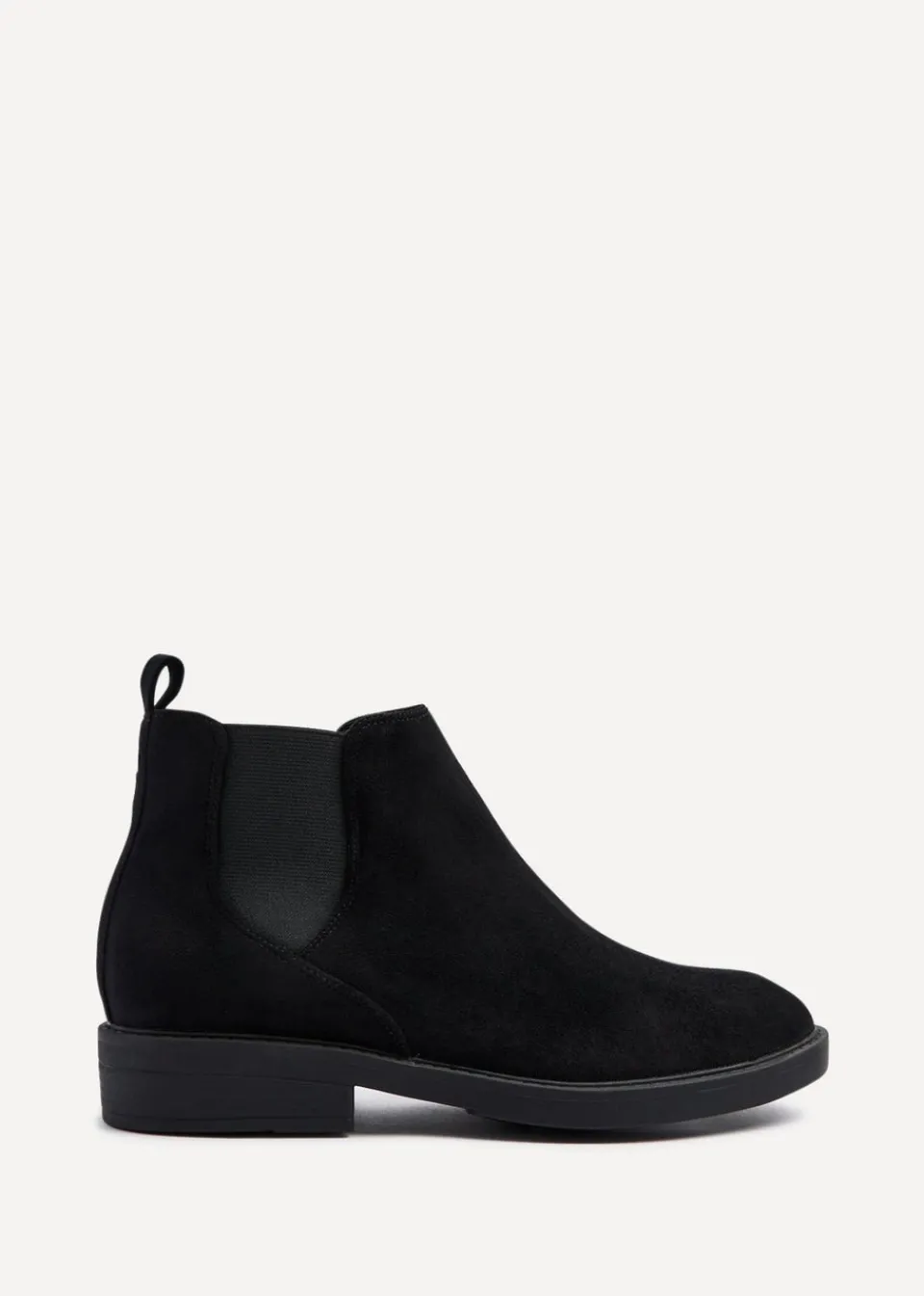 Footwear>Linzi Karina Black Faux Suede Classic Chelsea Boot