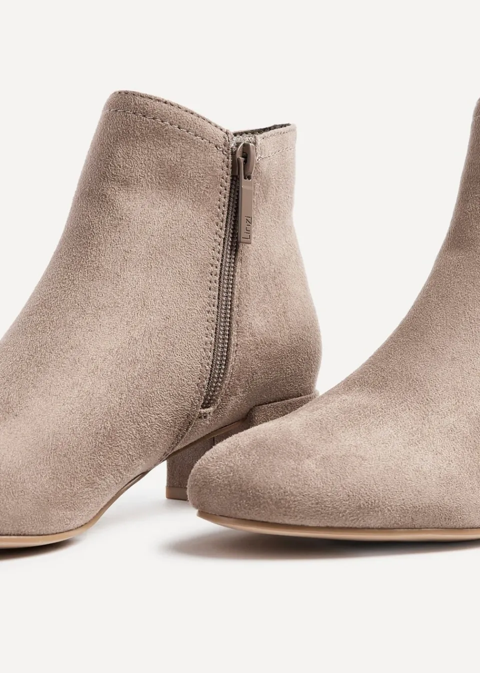 Footwear>Linzi Manor Mocha Faux Suede Block Heeled Ankle Boot