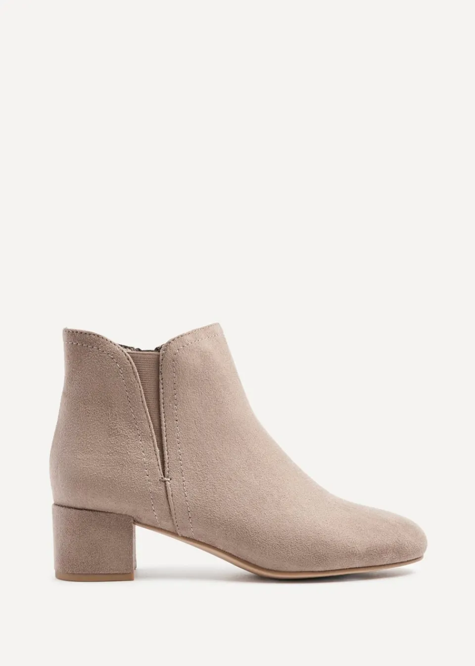 Footwear>Linzi Manor Mocha Faux Suede Block Heeled Ankle Boot