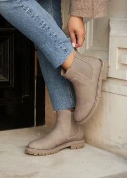 Footwear>Linzi Porter Taupe Nubuck Classic Chelsea Boot