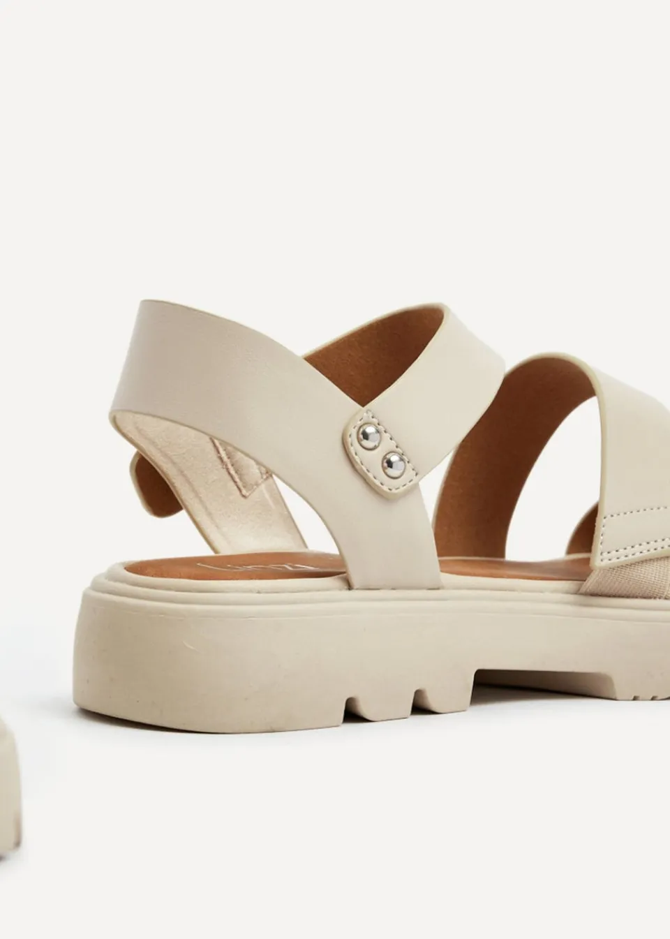 Footwear>Linzi Ramona Nude Faux Leather Gladiator Style Two Strap Sandal