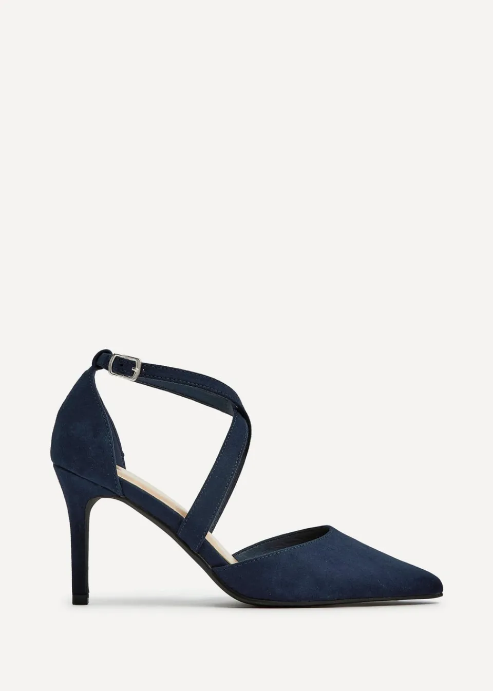 Footwear>Linzi Runway Navy Faux Suede Stiletto Court Heel