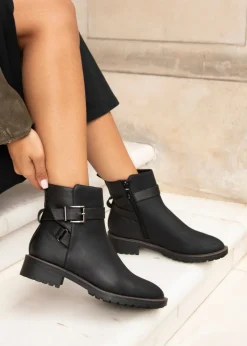 Footwear>Linzi Watson Black Nubuck Ankle Boot