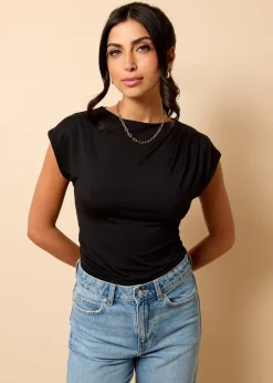 T-Shirts>Little Mistress Ruched Top by Vicky Pattison Black