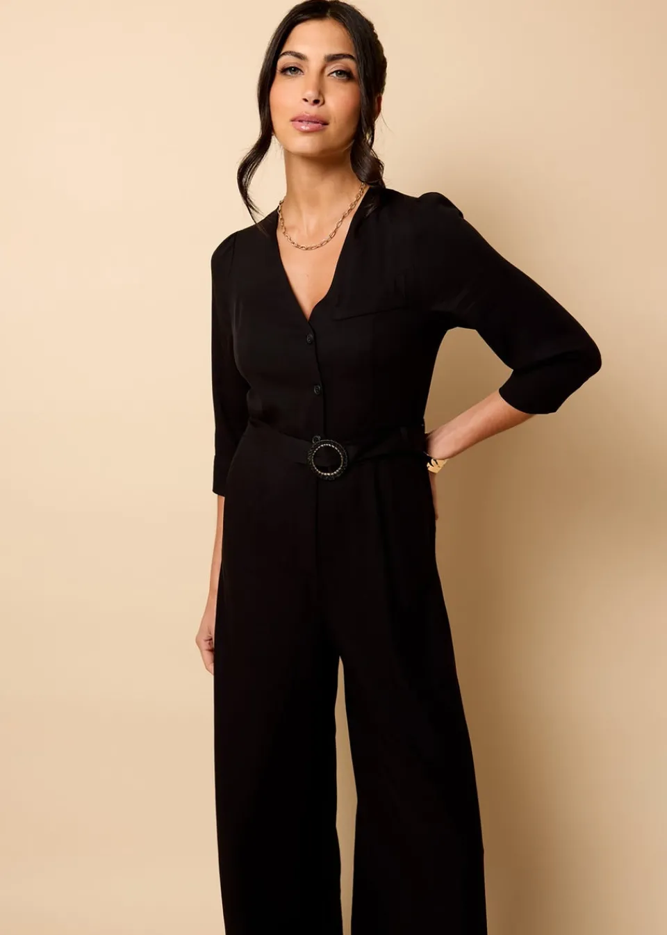Jumpsuits & Playsuits>Little Mistress Black Tailored Jumpsuit By Vicky Pattison