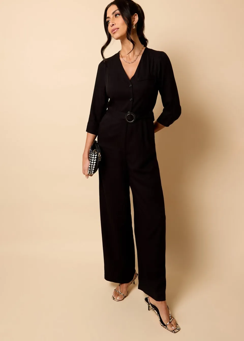 Jumpsuits & Playsuits>Little Mistress Black Tailored Jumpsuit By Vicky Pattison