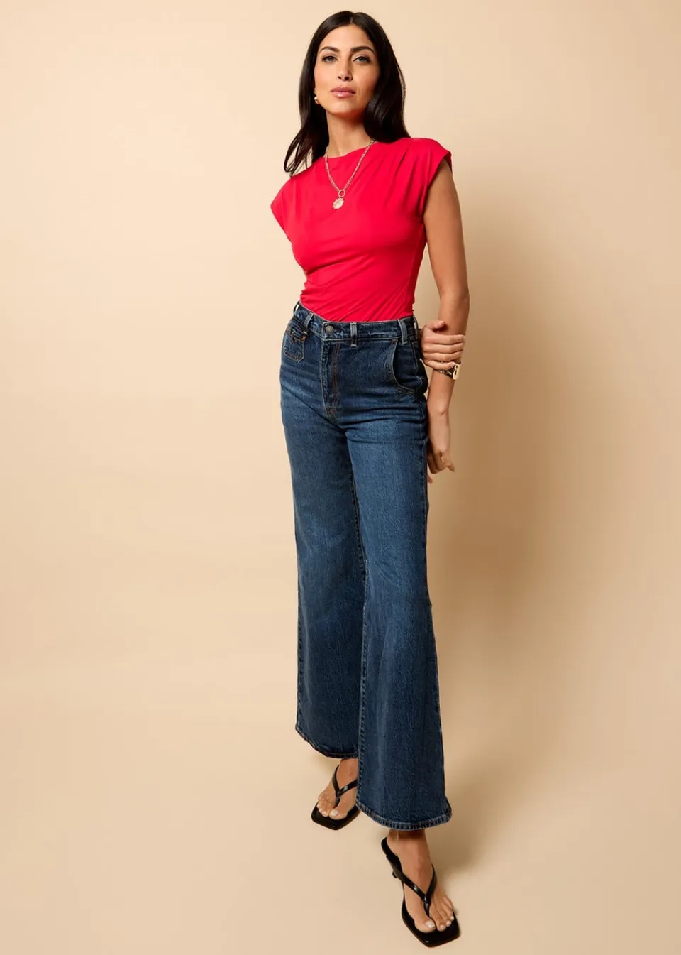 T-Shirts>Little Mistress Ruched Top by Vicky Pattison Red