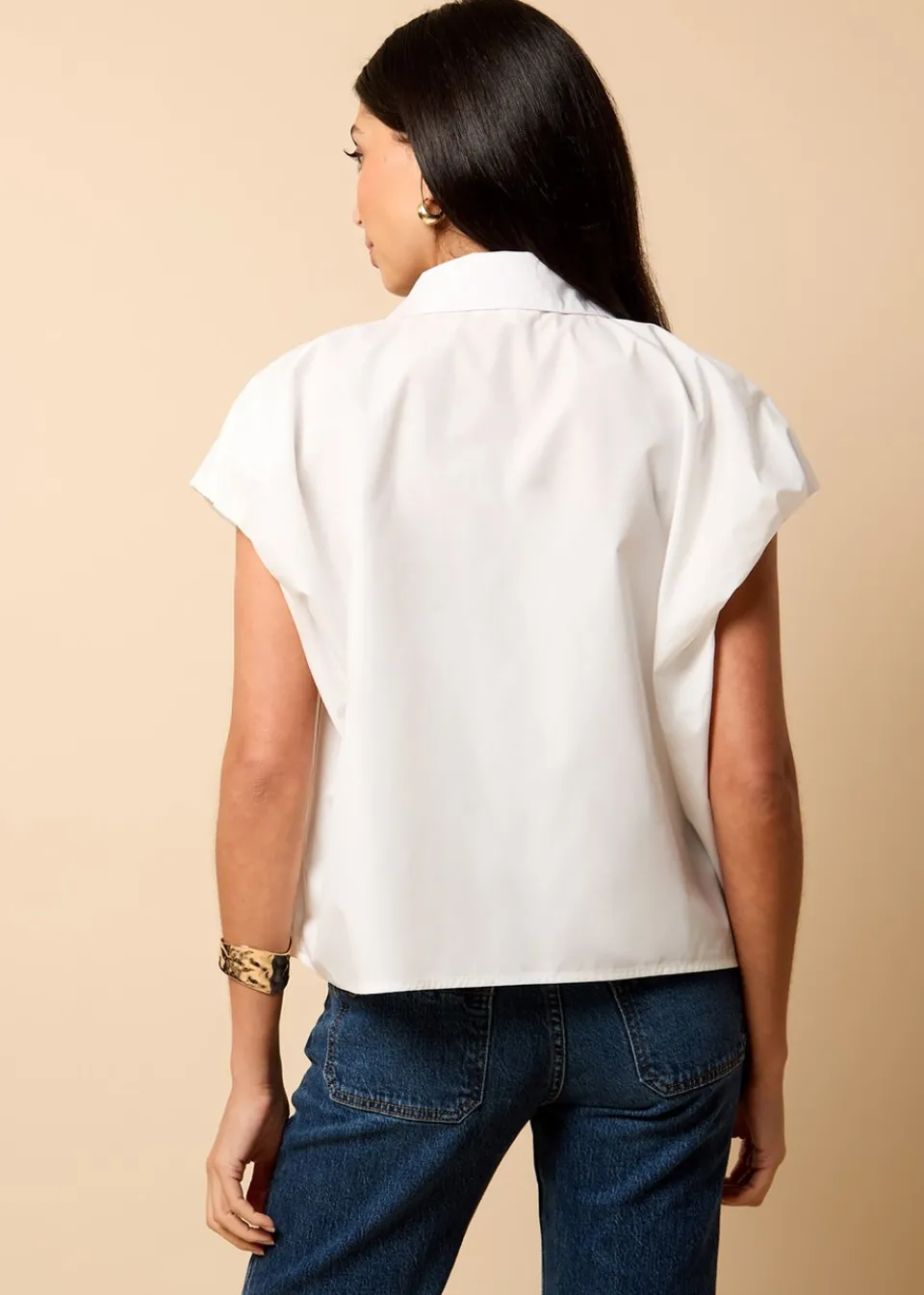 Tops>Little Mistress Poplin Cotton Shirt by Vicky Pattison White