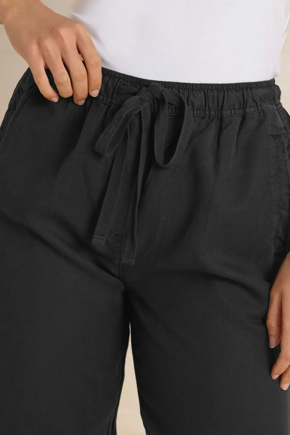 Trousers>Long Tall Sally Black Lyocell Blend Joggers
