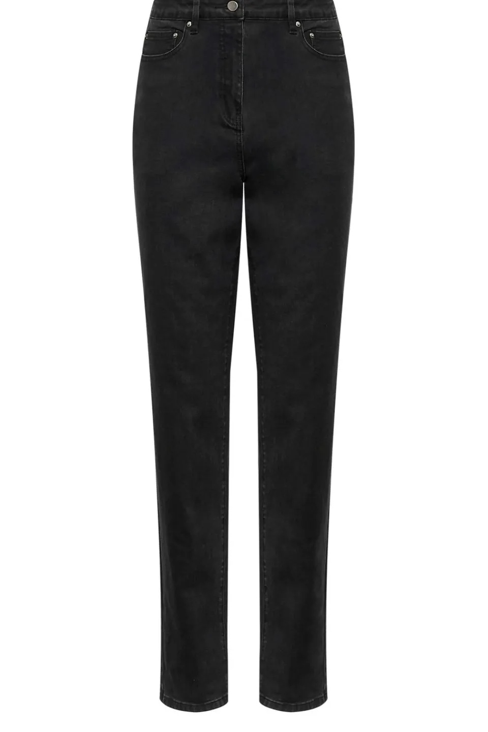 Jeans & Jeggings>Long Tall Sally Black Washed Una Stretch Mom Jeans