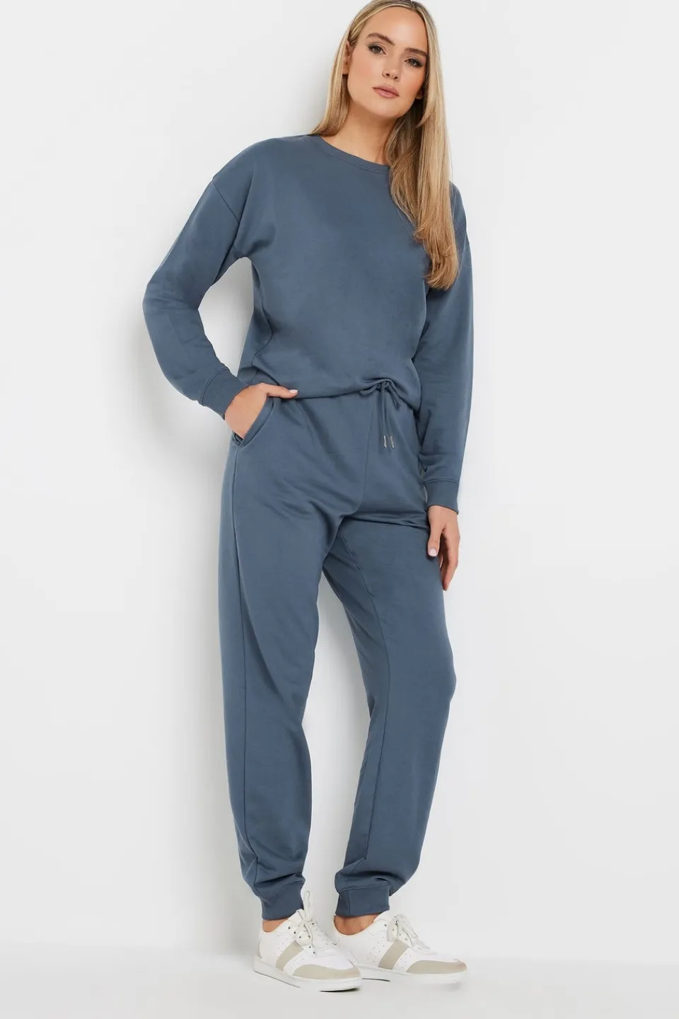 Trousers>Long Tall Sally Denim Blue Cuffed Joggers