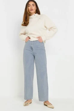 Jeans & Jeggings>Long Tall Sally Light Blue Wash Barrel Leg Jeans