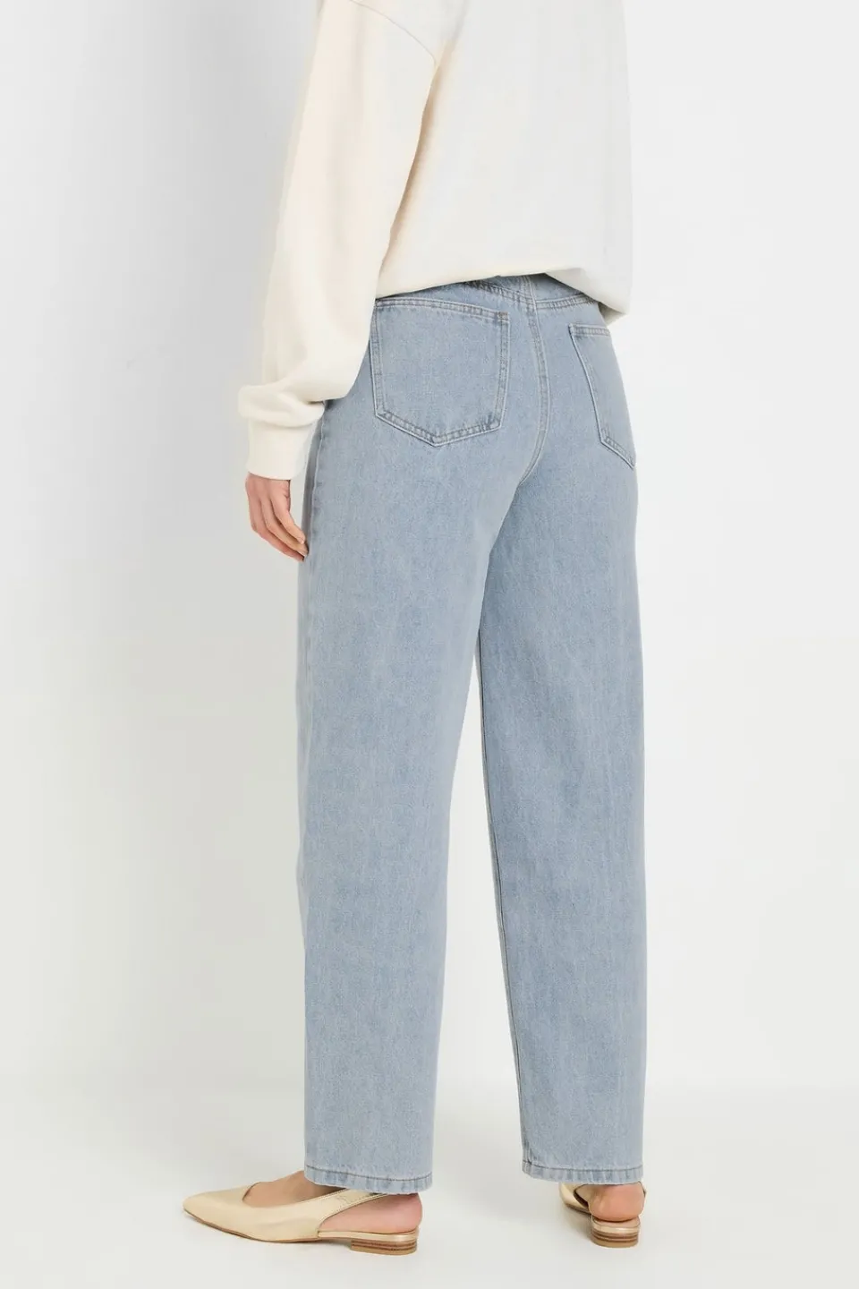 Jeans & Jeggings>Long Tall Sally Light Blue Wash Barrel Leg Jeans