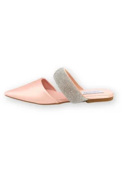 Footwear>Love Lemonade Pink Crystal Strap Pointed Toe Sliders