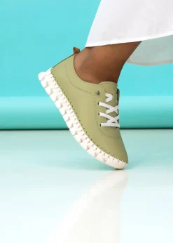 Footwear>Lunar Khaki St Austell Plimsoll