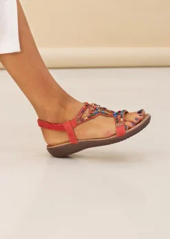 Footwear>Lunar Orange Mariella Sandal