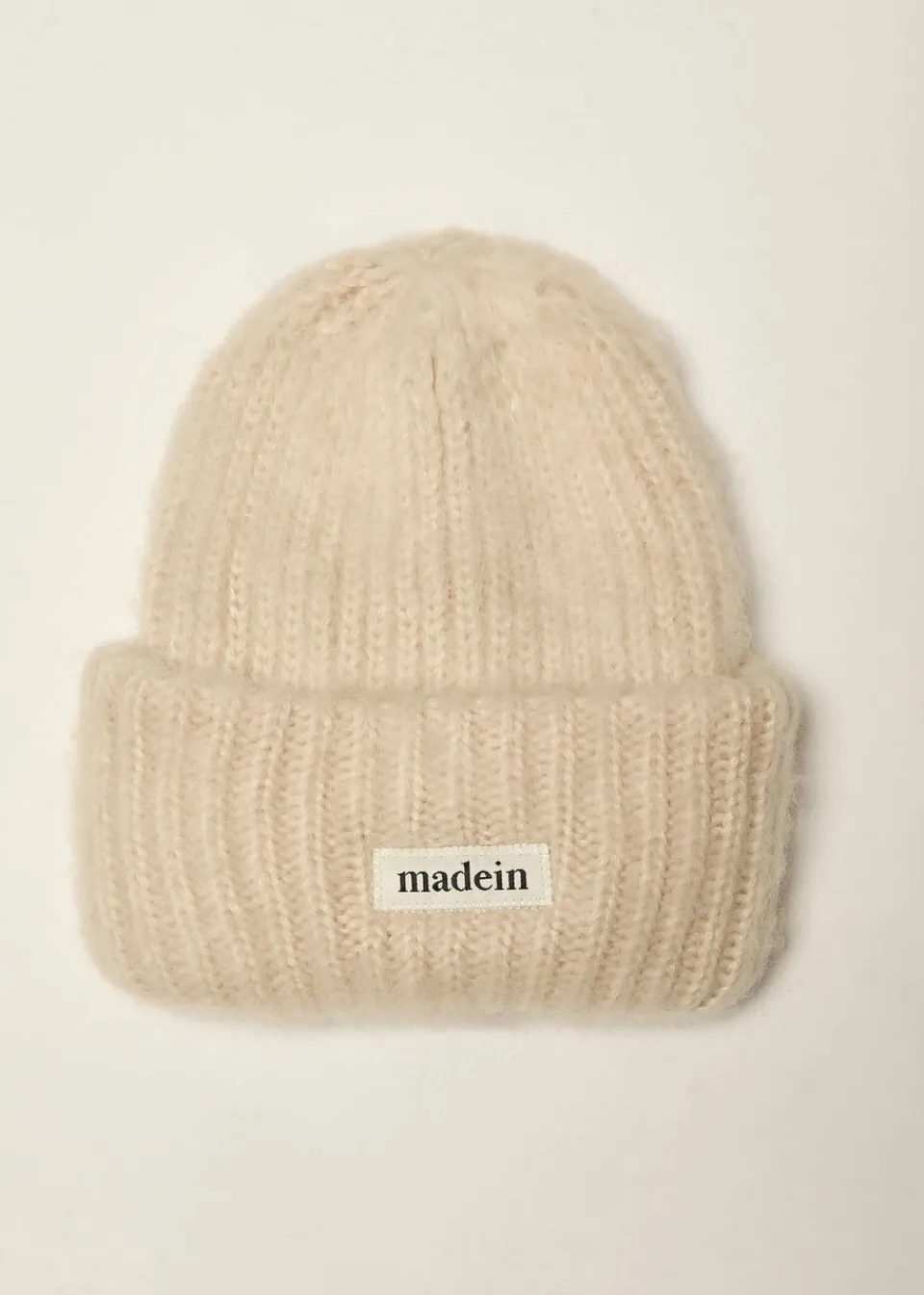 Accessories>Madein Cream Boucle Knit Kiersten Beanie