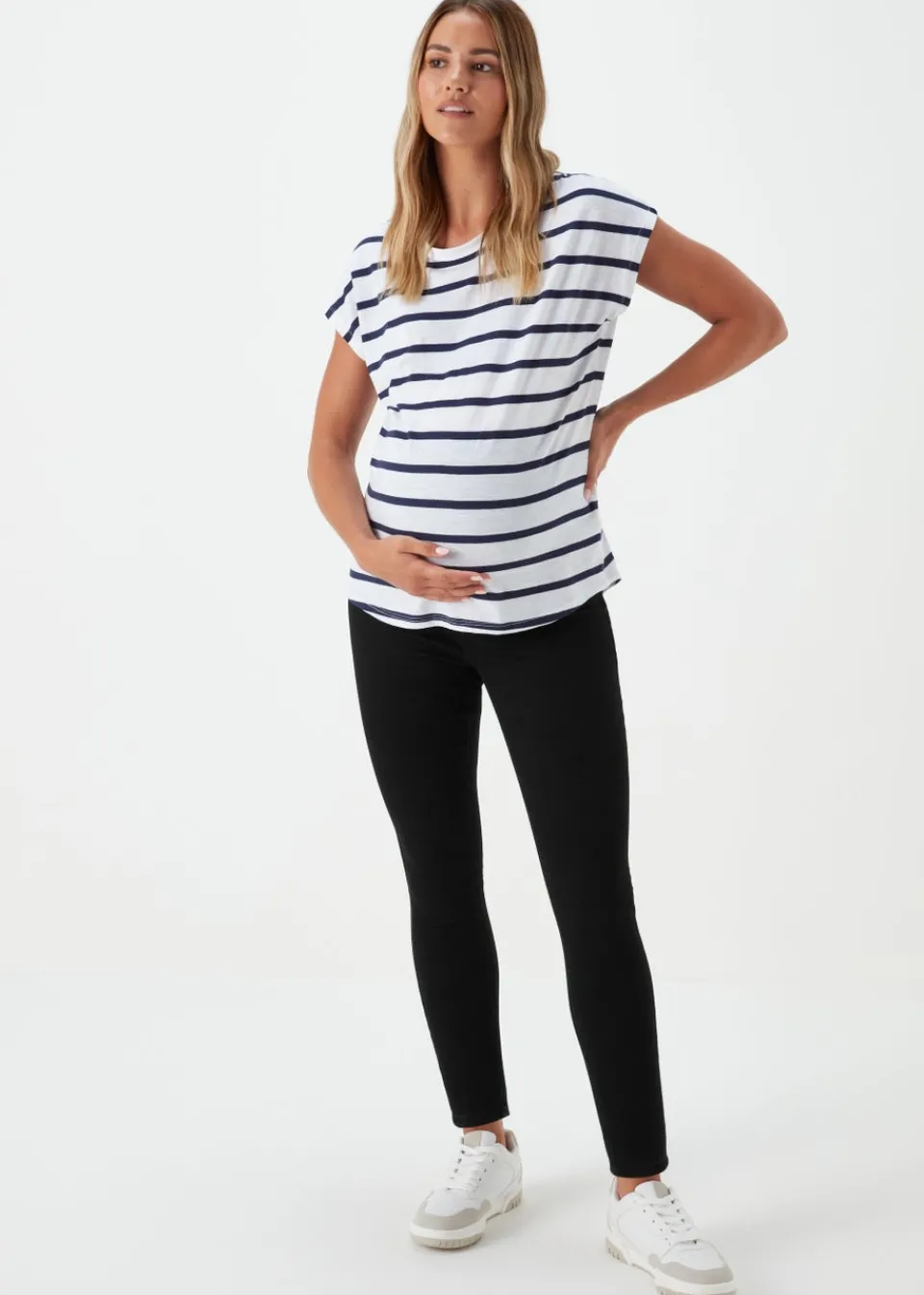 Jeans & Jeggings>Papaya Denim Maternity April Black Over The Bump Skinny Jeans