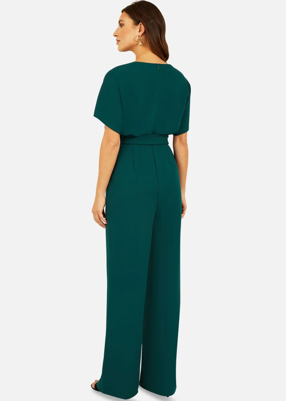 Jumpsuits & Playsuits>Mela Batwing Stretch Jumpsuit in Green