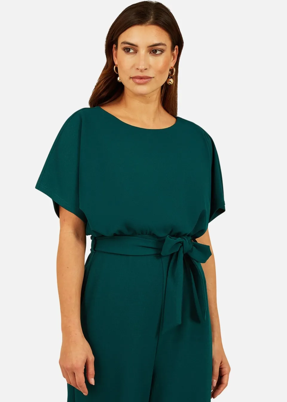 Jumpsuits & Playsuits>Mela Batwing Stretch Jumpsuit in Green