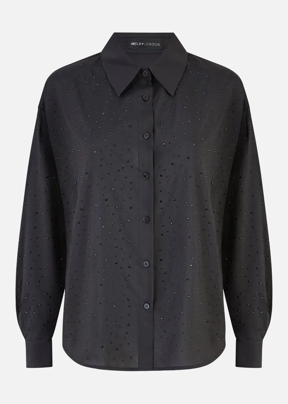 Tops>Mela Black Gem Long Sleeve Shirt