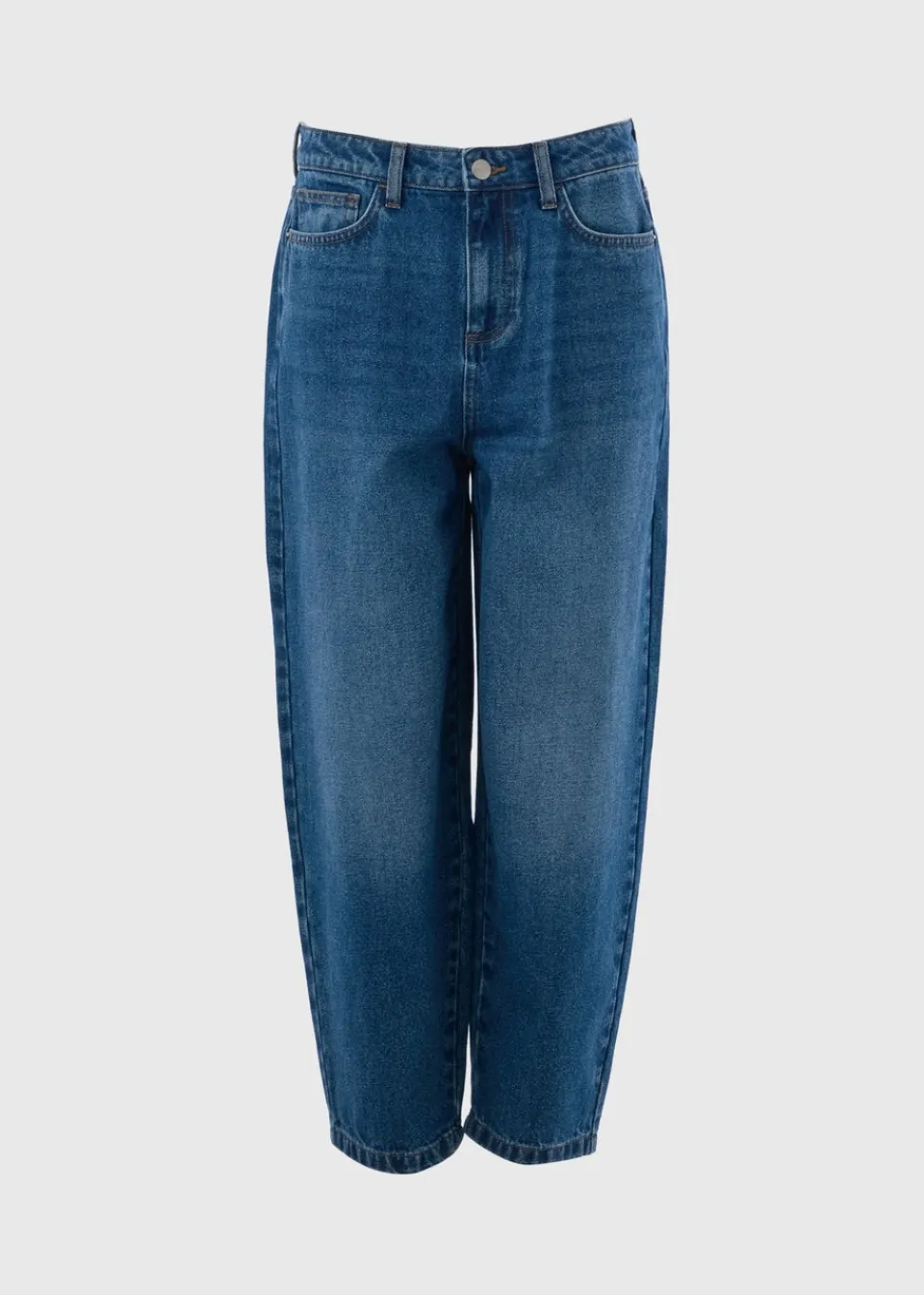 Jeans & Jeggings>Papaya Denim Midwash Barrel Leg Jeans