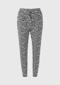 Trousers>Papaya Monochrome Printed Harem Trousers