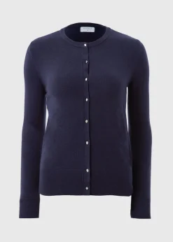 Tops>Papaya Navy Button Soft Cardigan
