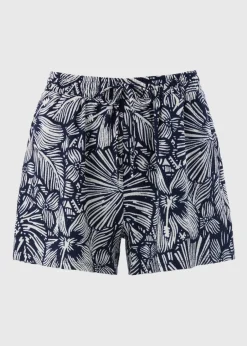 Shorts>Papaya Navy Floral Print Shorts