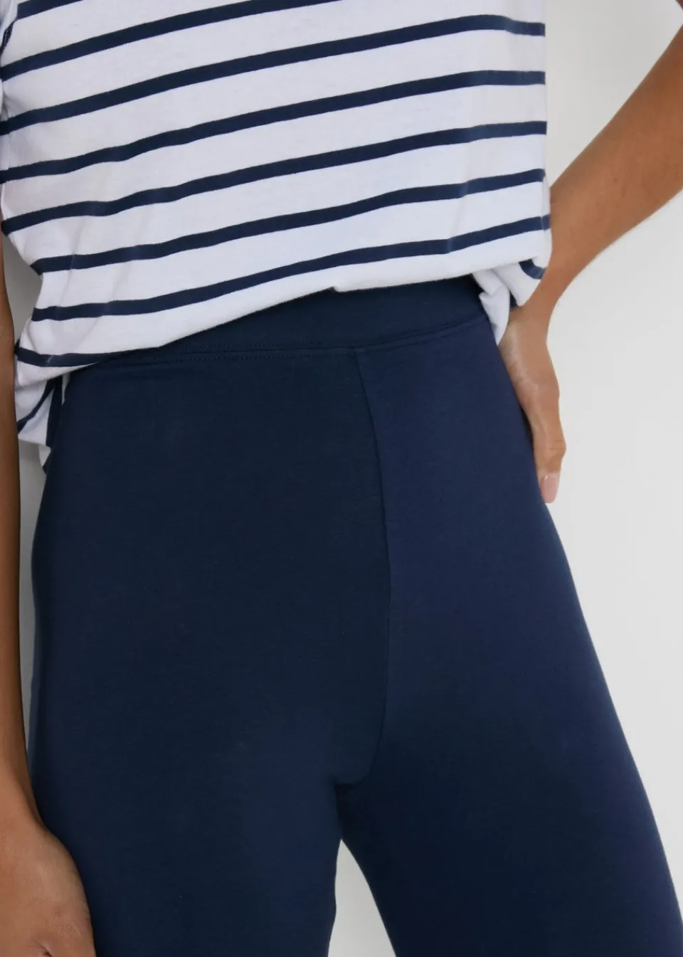 Loungewear>Papaya Full Length Cotton Leggings Navy