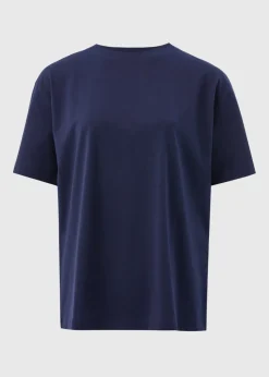 T-Shirts>Papaya Navy Oversized T-Shirt