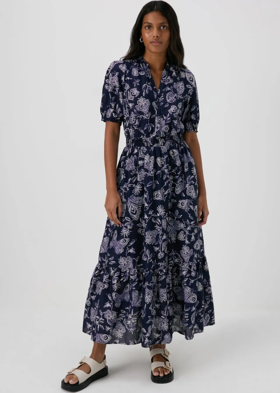Dresses>Papaya Navy Paisley Midi Dress