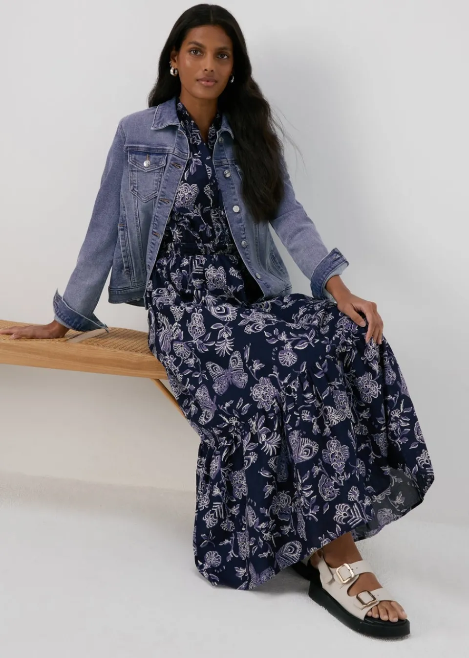 Dresses>Papaya Navy Paisley Midi Dress