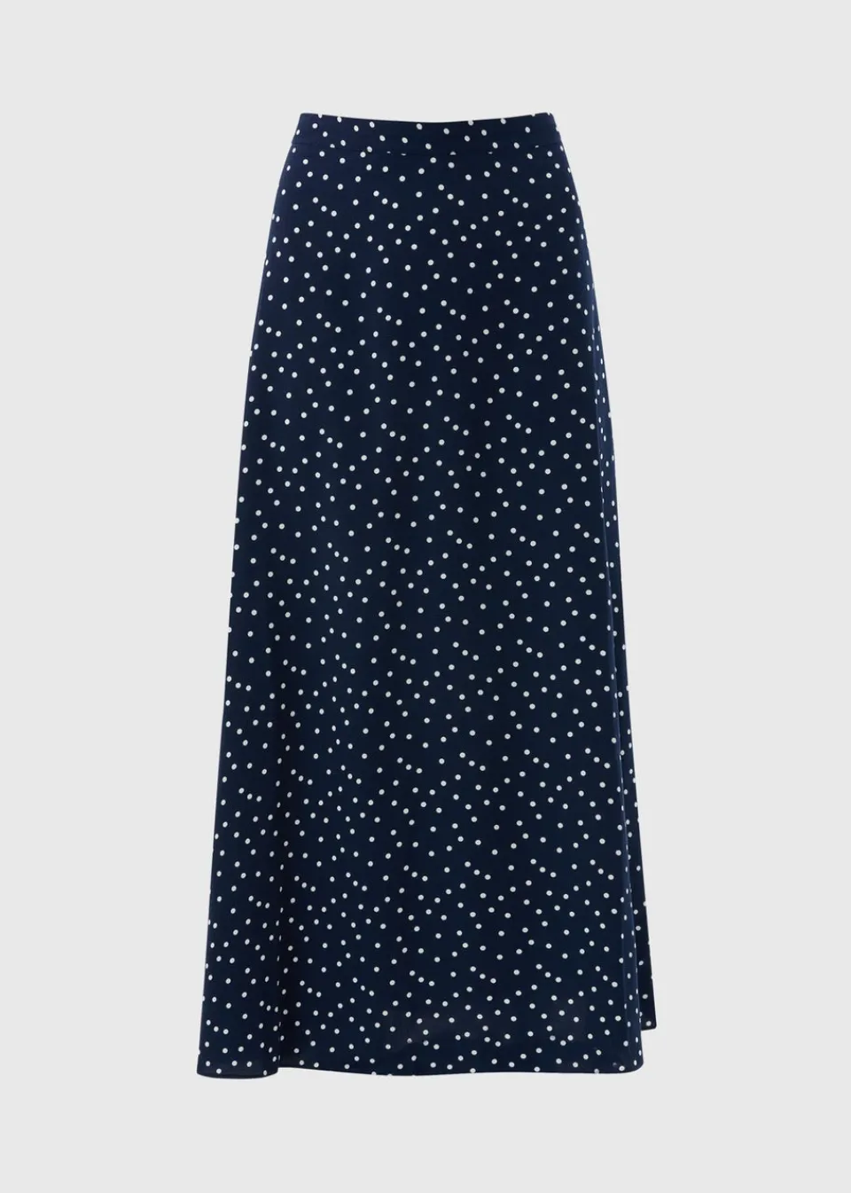 Skirts> Navy Polka Dot Flared Hem Skirt