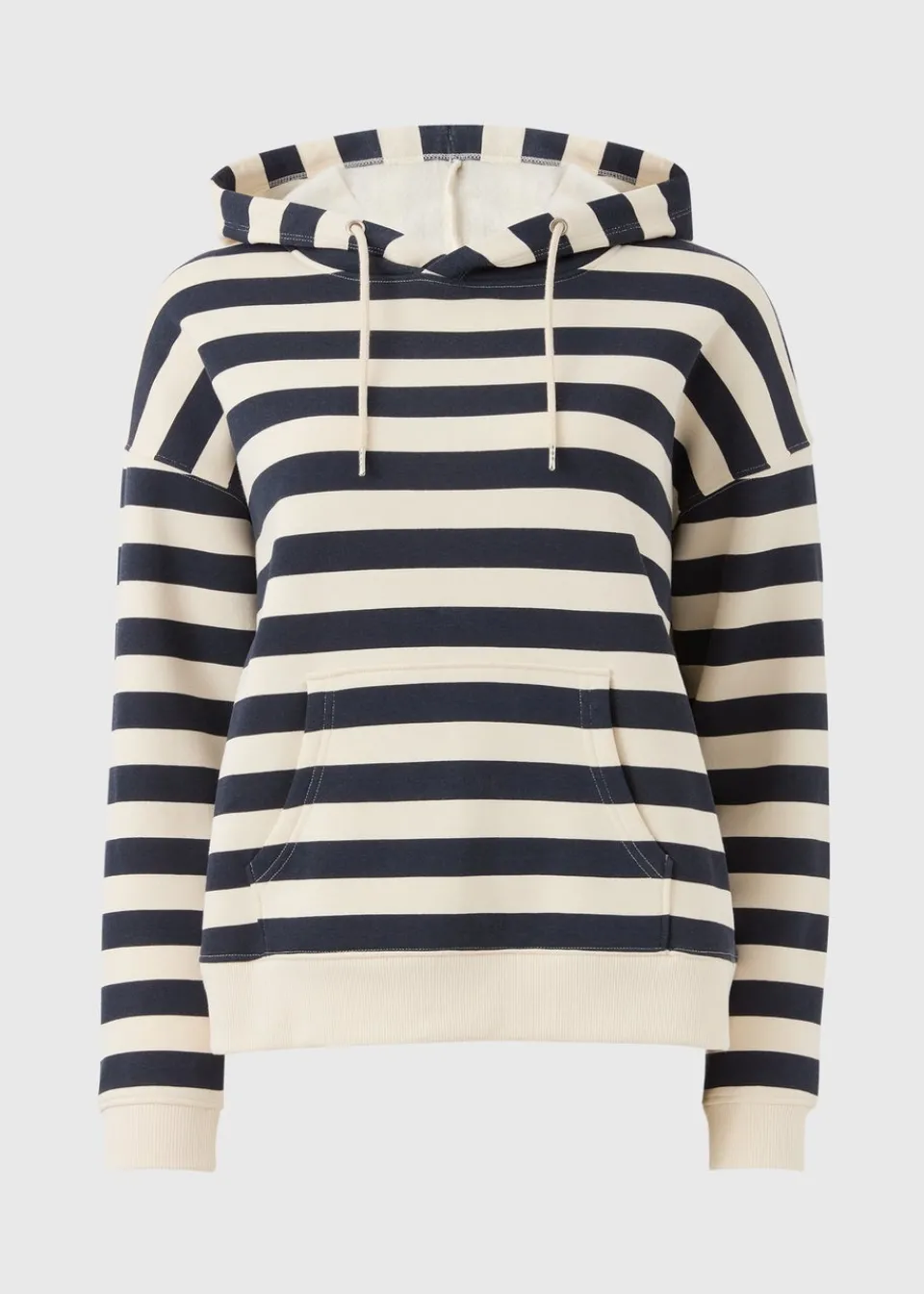 Tops>Papaya Navy Stripe Hoodie