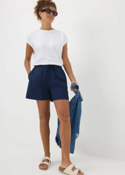 Shorts>Papaya Navy Textured Jersey Shorts