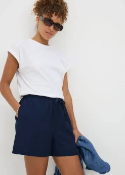 Shorts>Papaya Navy Textured Jersey Shorts