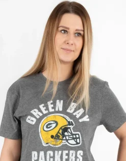 T-Shirts>NFL Grey Green Bay Packers Short Sleeved T-Shirt