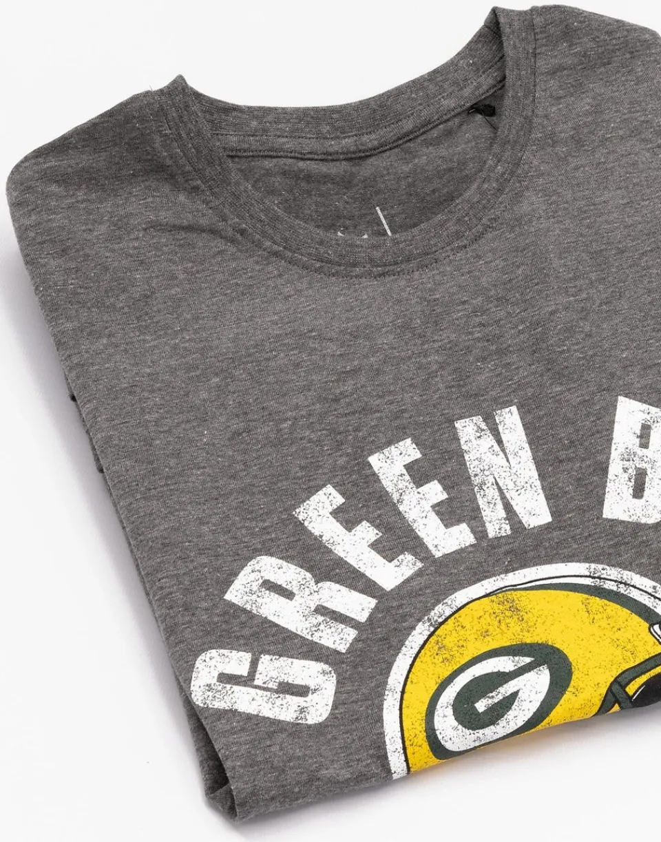 T-Shirts>NFL Grey Green Bay Packers Short Sleeved T-Shirt