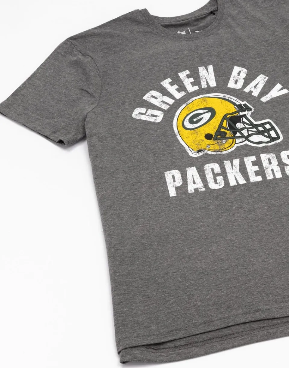 T-Shirts>NFL Grey Green Bay Packers Short Sleeved T-Shirt