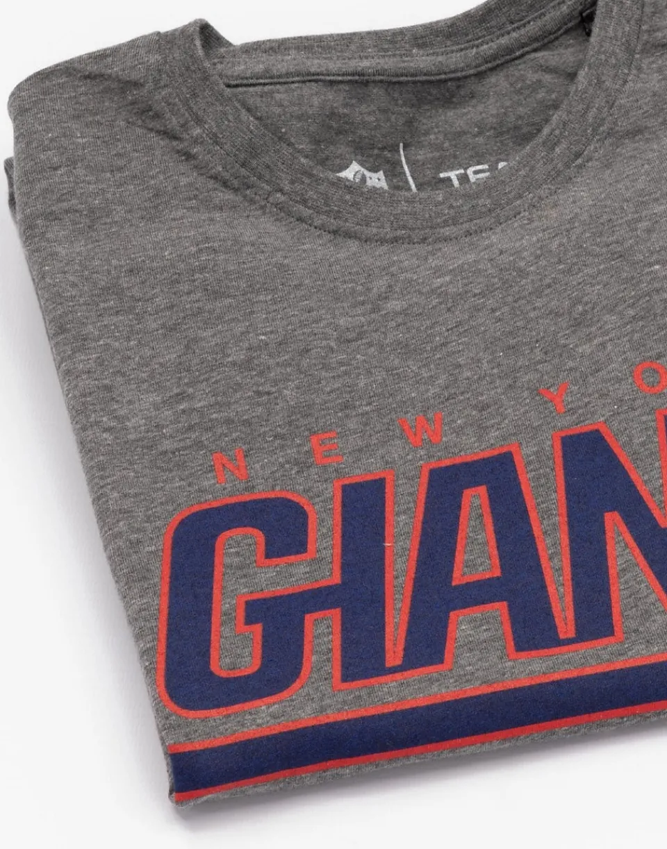 T-Shirts>NFL Grey New York Giants Logo Short Sleeved T-Shirt