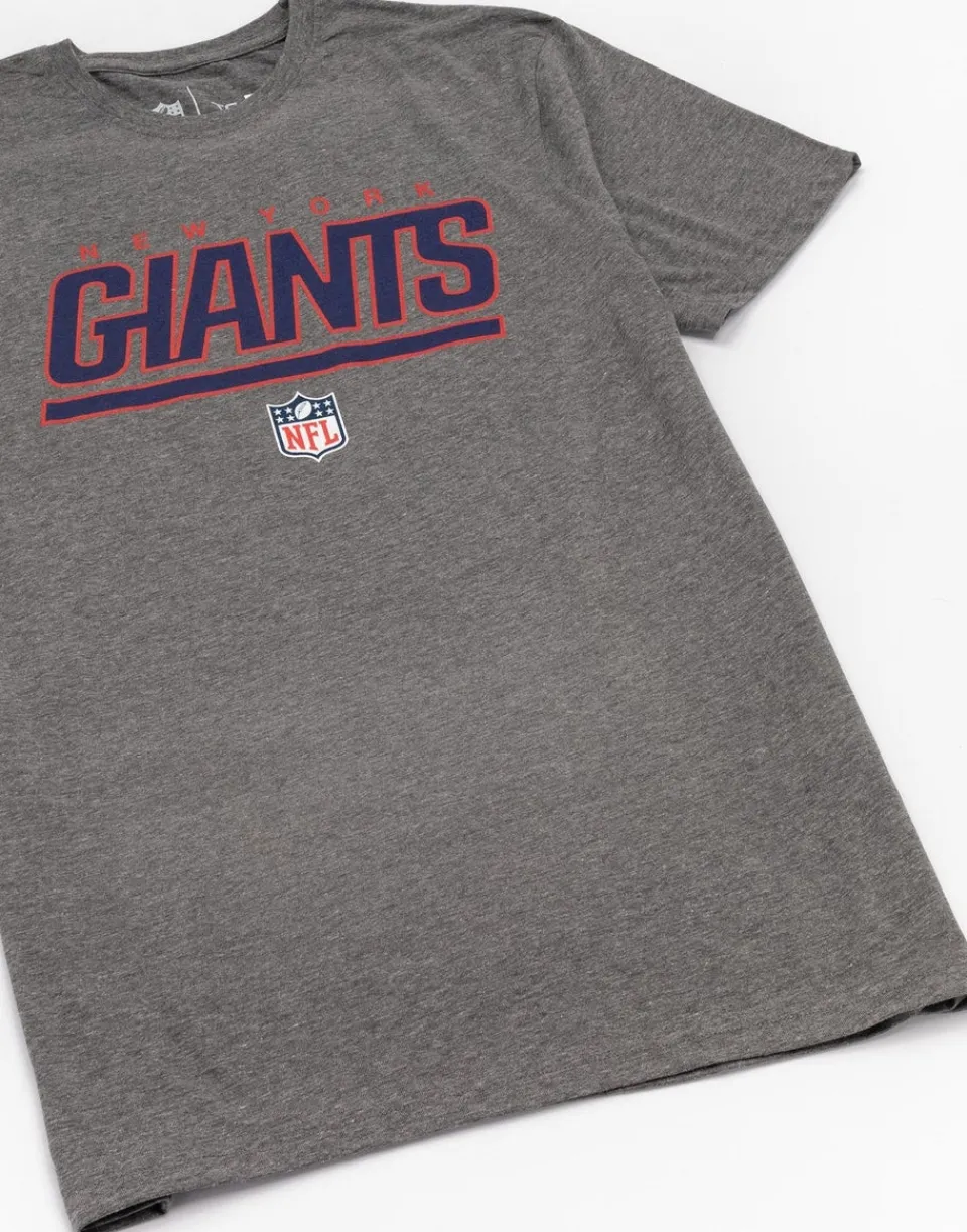 T-Shirts>NFL Grey New York Giants Logo Short Sleeved T-Shirt