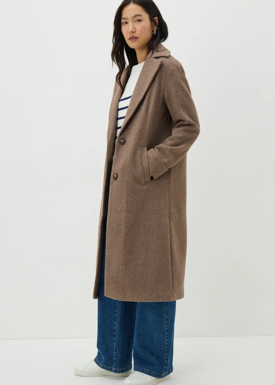 Coats & Jackets>Papaya Oatmeal Tailored Coat