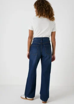 Jeans & Jeggings>Papaya Petite Blue Mid Wash Relaxed Straight Jeans